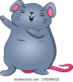 cute mouse cartoon on a white background