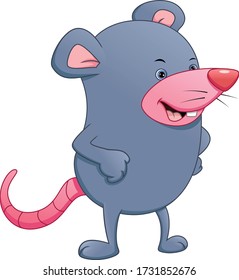 cute mouse cartoon on a white background