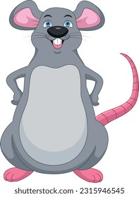 cute mouse cartoon on white background