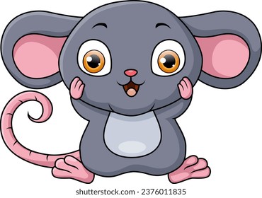Cute-Maus-Cartoon auf weißem Hintergrund
