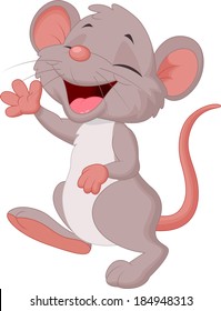Cute mouse cartoon posing