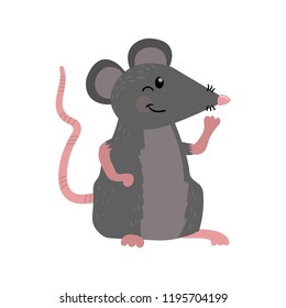 Cute mouse in cartoon style. Vector illustration for your design