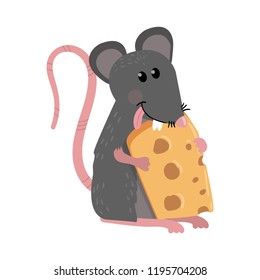 Cute mouse in cartoon style. Vector illustration for your design