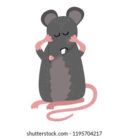 Cute mouse in cartoon style. Vector illustration for your design