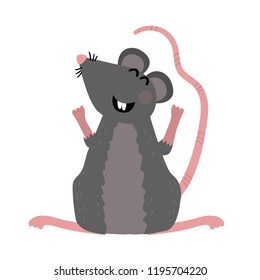 Cute mouse in cartoon style. Vector illustration for your design