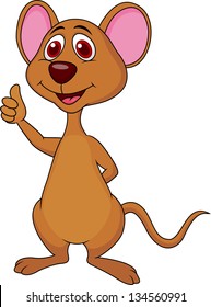 Cute mouse cartoon thumb up