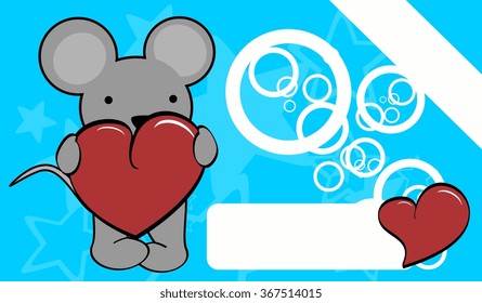 cute mouse cartoon valentine love card background in vector format very easy to edit