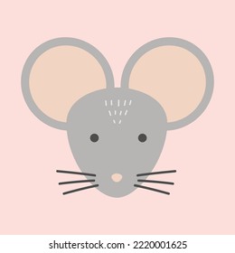 Cute Mouse Cartoon Vector Icon Illustration. Flat Cartoon Style