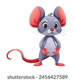 Cute mouse cartoon vector illustration isolated on white background