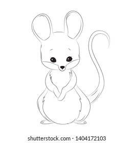 Cute mouse cartoon vector illustration