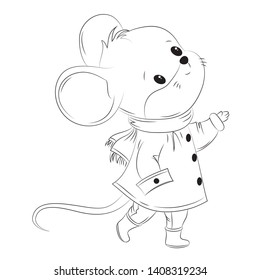 Cute mouse cartoon vector illustration