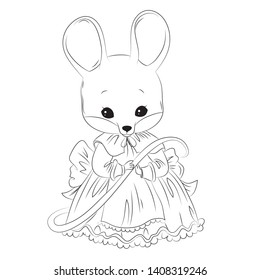 Cute mouse cartoon vector illustration