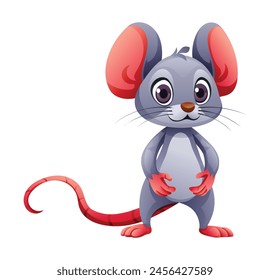 Cute mouse cartoon vector illustration isolated on white background