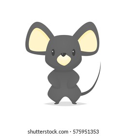 Cute mouse cartoon vector isolated