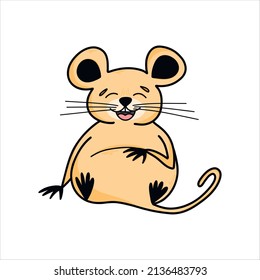 Cute mouse character in cartoon style, cute animals, rodents. Vector children's illustration of hand-drawn cartoon design for postcards, posters, T-shirts, teenagers, stickers.