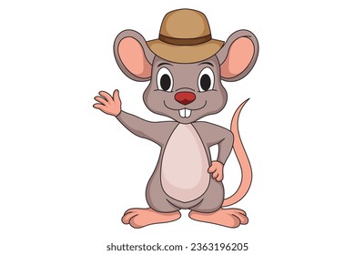 Ilustración de diseño de caracteres de ratón de corte