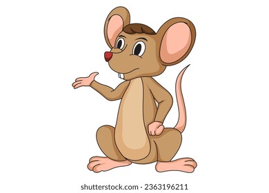 Cute Mouse Character Design Illustration