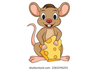 Ilustración de diseño de caracteres de ratón de corte