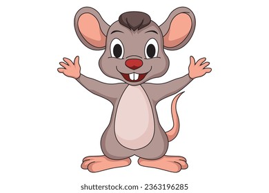 Cute Mouse Character Design Illustration