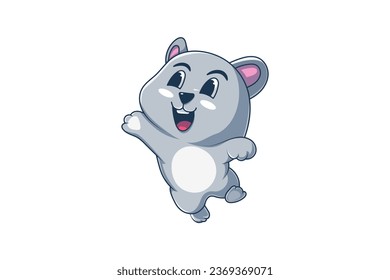 Cute Mouse Character Design Illustration