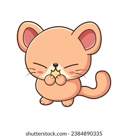 Cute Mouse Character Design Illustration