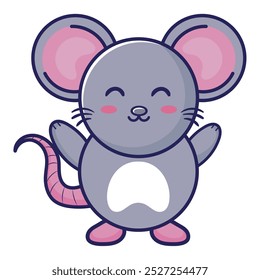 bonitinho personagem do mouse sorrindo isolado