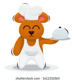 Cute mouse chef mascot cartoon