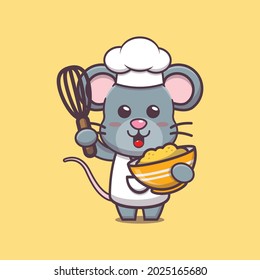 cute mouse chef. cute vector design character. Vector isolated flat illustration for poster, brochure, web, mascot, sticker, logo and icon.