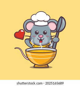 cute mouse chef. cute vector design character. Vector isolated flat illustration for poster, brochure, web, mascot, sticker, logo and icon.