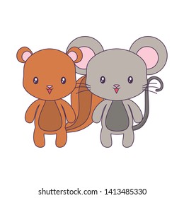 cute mouse with chipmunk animals isolated icon
