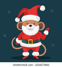 Cute Mouse with Christmas Clothes