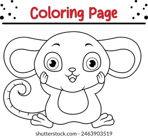 cute mouse coloring page. Animal coloring book for kids