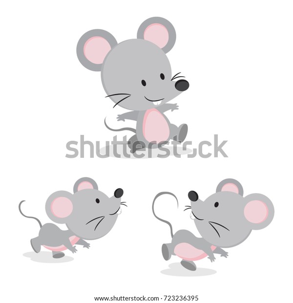 Cute mouse\
in different pose. Vector\
illustration.