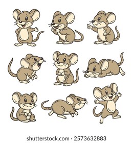 Cute Mouse Doodle Style Illustration