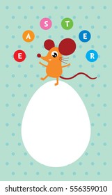 cute mouse easter day greeting card