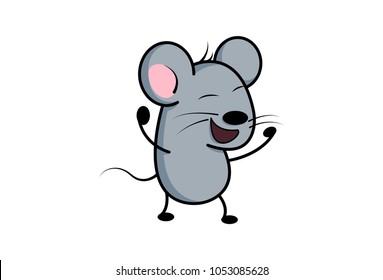 Cute Mouse emoji. Vector Illustration. Isolated on white background.