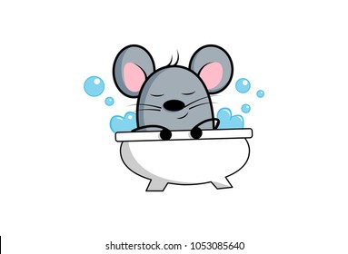 Cute Mouse emoji. Vector Illustration. Isolated on white background.