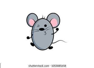 Cute Mouse emoji. Vector Illustration. Isolated on white background.