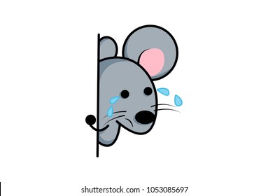 Cute Mouse emoji. Vector Illustration. Isolated on white background.