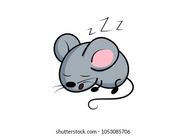 Cute Mouse emoji. Vector Illustration. Isolated on white background.