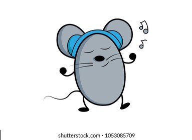 Cute Mouse emoji. Vector Illustration. Isolated on white background.