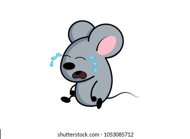 Cute Mouse emoji. Vector Illustration. Isolated on white background.