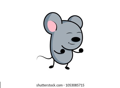 Cute Mouse emoji. Vector Illustration. Isolated on white background.