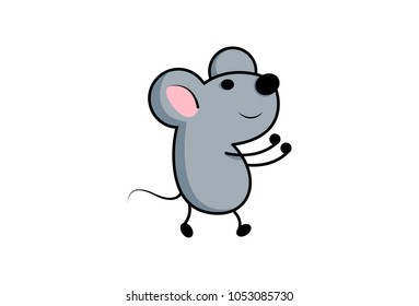 Cute Mouse emoji. Vector Illustration. Isolated on white background.