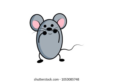 Cute Mouse emoji. Vector Illustration. Isolated on white background.