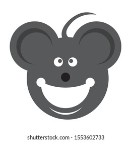 Cute Mouse Face. Funny mouse symbol 2020 year vector