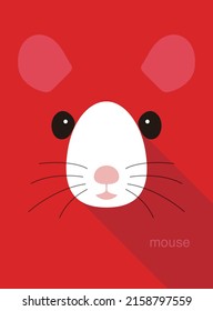 Cute mouse face icon, vector illustration