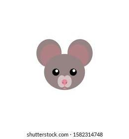 cute mouse face vector illustration. mouse face design template.