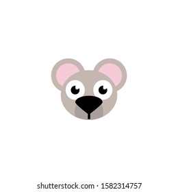 cute mouse face vector illustration. mouse face design template.