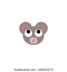 cute mouse face vector illustration. mouse face design template.